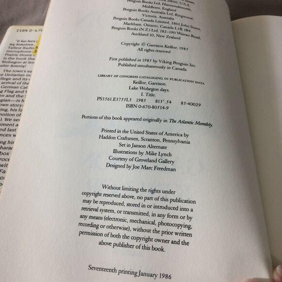 Lake Wobegon Days Garrison Keillor Hardcover Dust Jacket 1986 Viking Press - Picture 6 of 8